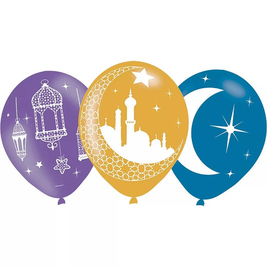 Ramadan/Eid Luftballons 6 Stk. bunt