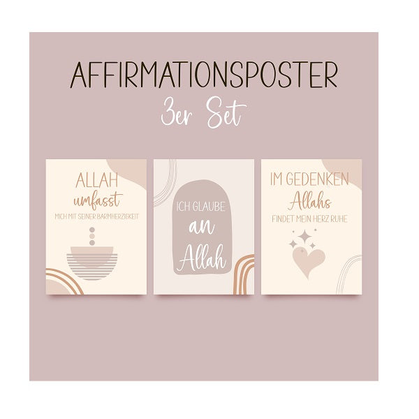 Affirmationsposter “Ich glaube an Allah”