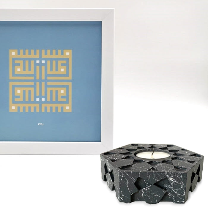 Teelichthalter aus Beton – 1 Stück (Dunkelgrau)