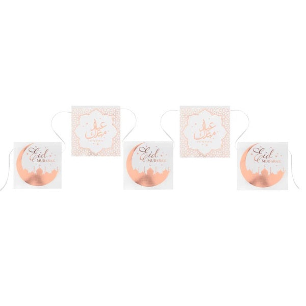 Eid Mubarak Wimpelkette roségold 5m
