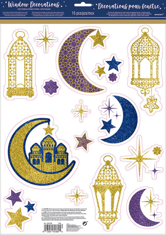 Ramadan Fensterdeko Glitzer